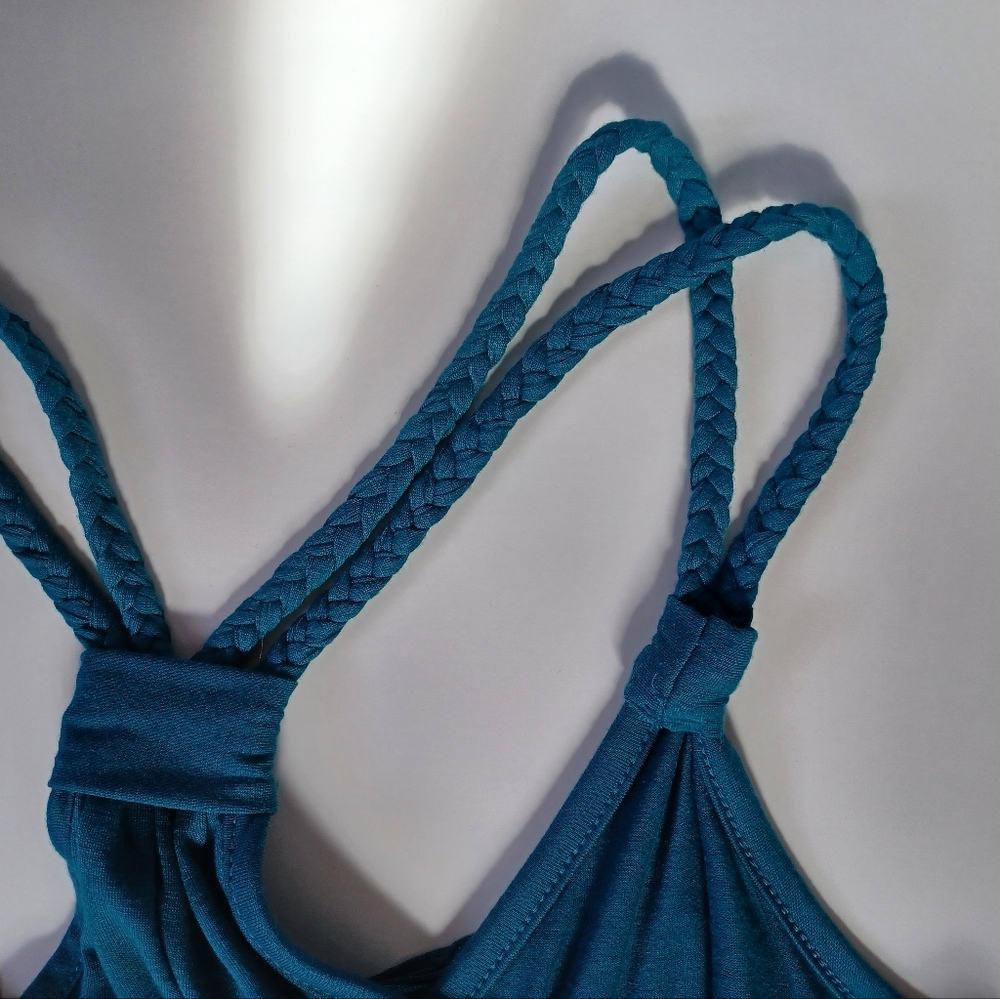 Teal Fringed Racerback Tank - Picture 4 of 6